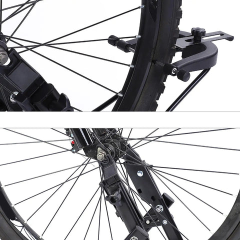 Foldable Bicycle Wheel Truing Stand For 16 To 29 Inch Wheels Front And Rear Rim Truing Stand Diy Bike Repair Tool 700C Compatible Quick Setup Portable Maintenance Stand For Precise Wheel Alignment And Diy Service At Home, showing close-up of bike wheel secured in stand