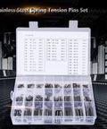 Spring Pin Set 280 Piece Stainless Steel Roll Pins Hollow Dowel Fasteners From M1.5 To M8 in storage box