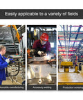Scenes of automobile manufacturing, accessory welding, and production workshop activities in industrial settings.