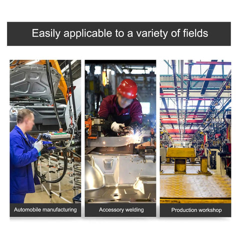 Scenes of automobile manufacturing, accessory welding, and production workshop activities in industrial settings.