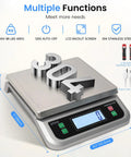 Heavy Duty 88 Pound Food Scale With 6 Unit Stainless Steel Commercial Kitchen Scale Full View LCD Display Tare And PCS Function