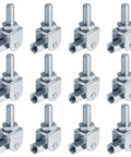 12 Pack Three Eighths Inch Thread Rod Swivel Joint Connector Adjustable Swivel Attachment for Sprinkler Systems 210 Lb Working Load Each 240 Degree Tilt Galvanized Low Carbon Steel Blue, 12-pack silver connectors