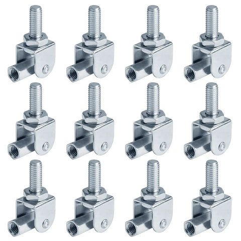 12 Pack Three Eighths Inch Thread Rod Swivel Joint Connector Adjustable Swivel Attachment for Sprinkler Systems 210 Lb Working Load Each 240 Degree Tilt Galvanized Low Carbon Steel Blue, 12-pack silver connectors