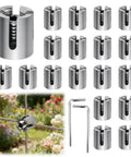 Heavy Duty No Drilling Cable Cross Clamps For 1/8 Inch Wire Rope And 5/64 Inch Rods 20 Pcs Stainless Steel T316 Clips