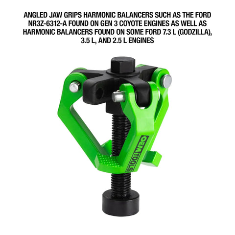 Green Versatile 2 And 3 Jaw Harmonic Balancer Puller for 3, 4, and 6 spoke balancers, Heavy Duty Engine Pulley Puller for Ford Coyote