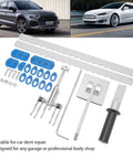 Paintless Dent Repair Kit For Cars, Pro Grade Auto Dent Puller With 23 Piece Aluminum Tool Set shown with car