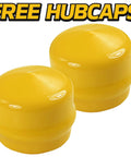 2 Pack HD Switch Front Wheel Axle Hardware Kit With Hub Caps Thrust Washers And E Clips Replacement yellow hub caps detail