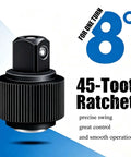 Close-up of 45-tooth ratchet from Beefy 12 Piece Socket Wrench Set With Half Inch Drive 10 To 24mm Metric Sockets