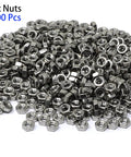 M3 Stainless Steel 304 Hex Socket Head Cap Screws Assortment Kit, hex nuts close-up, 500 pcs for DIY and projects