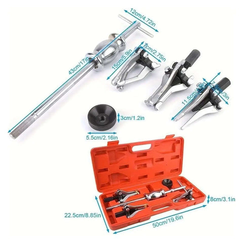 Get This Awesome 5Pc Sliding Hammer Gear And Bearing Puller Set For Your Ride With Durable Internal External Disassembly Tools To Fix Your Family Vessel And Handle Minor Breakdowns Without Stress. 5-piece steel puller set in red case, with slide hammer and jaws