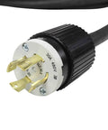 Hella Tough Heavy Duty 100 Foot 10 4 Soow Twist Lock Extension Power Cord With Nema L16 30 Plug close-up view.