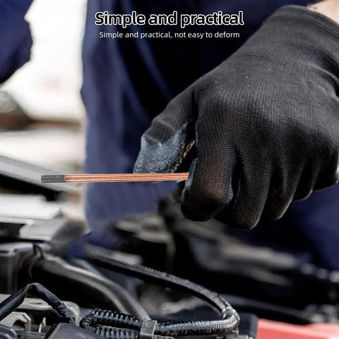 Hand holding Copper Coated Gouging Carbon Rods Set For Auto Welding And Dent Repair 5 Piece Arc Gouging Sticks