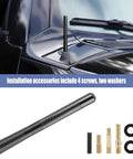 Short Carbon Fiber Car Antenna Mast 4.7 Inch Replacement With 6Mm Thread Adapter seen installed on car and accessories shown