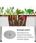 Raised Garden Bed With Legs, Galvanized Steel Planter Box For Herbs And Vegetables, 24 Inch, Gray, Rust-Resistant, Shown With Drainage System