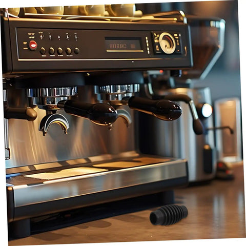 Coffee machine with heat resistant rubber steam wand guard, insulation sleeve for burn prevention. Safe handling, easy fit.