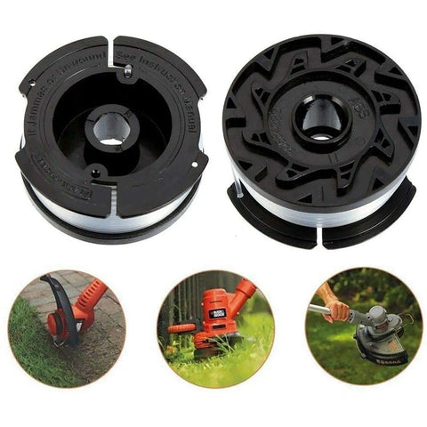 AF100 String Trimmer Spool Replacement Pro Grade Compatible With Black And Decker GH600 GH900 LST201 LSTE525 BESTA510 30 ft 0.065 Inch Refill Line AFS Weed Eater Edger Kit With RC100P Spool Cap Covers 6 Pack