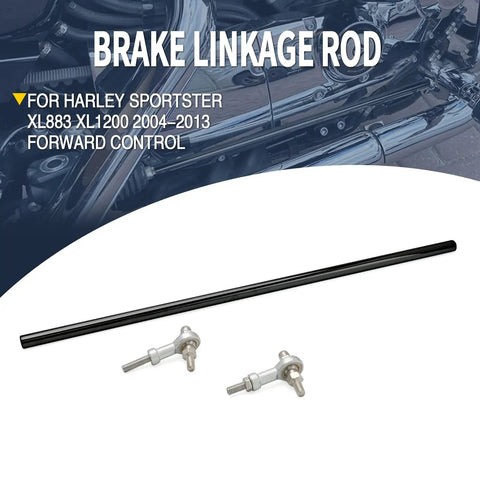 Harley Sportster Brake Linkage Rod For XL883 XL1200 Forward Controls 2004 2013 Black Aluminum Upgrade Kit Easy Install Built To Last Ultra Durable Precision Fit Smooth Braking Street Ready Look, black rod and joints