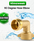 Two Pack 90 Degree Brass Hose Elbow Connector Lead Free Easy Grip Adapter For RV Water Hookups Outdoor Faucets And Garden Hoses No Kink Flow Durable Brass Construction For Long Lasting Performance, 3/4-inch brass elbow