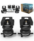 Heavy Duty Rear Air Bag Suspension Kit For Chevrolet Silverado 2500HD And GMC Sierra 3500HD 2011 Through 2026 viewed from above with components.