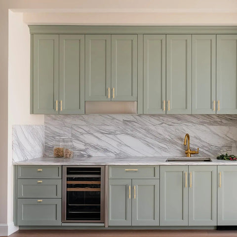 Brushed Gold Cabinet Pulls 30 Pack Center To Center 3 Inch Handles on green kitchen cupboards, solid zinc alloy, easy grip hardware.
