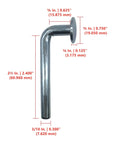 Pallet Rack Safety Bolt Drop Pin Universal Beam Lock Pin Round Top Hat 0.75 In Diameter 0.30 In Shaft Height shown with measurements.