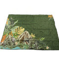 Picnic Blanket With Dot Print Thick Foldable Beach Mat For Indoor Outdoor Adventures green with jungle design