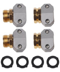 Heavy Duty Hose Repair End Fittings Connectors For 3/4 And 5/8 Inch Hoses, Quick Fix Aluminum And Zinc Alloy With Clamps, Easy Install