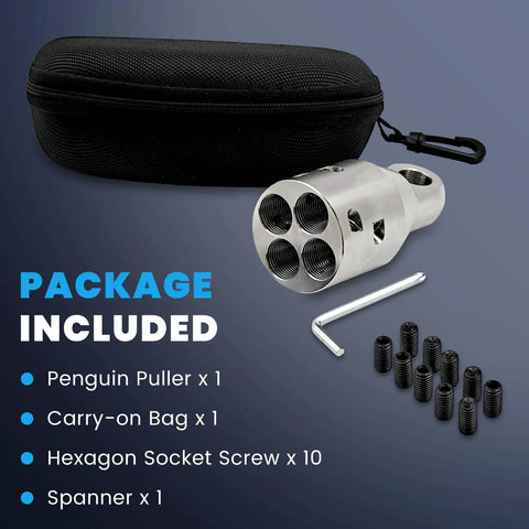 Heavy Duty 4000 Lbs Max Pull Wire Rope Puller Attachment Head With Four-Slot Design For Easy Cable Management and accessories included