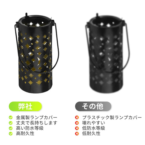 Six Pack Metal Solar Pathway Lights With Star Moon Hanging Lanterns, waterproof outdoor landscape lighting, black design