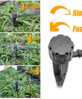 Adjustable Irrigation Drippers 360 Degree Water Flow Drip Emitters For 4 7mm Tube PE Pipe in action on grass