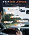 Driver using 4K Dash Cam Front With Night Vision, 140 Degree Wide View, WiFi App Control, Parking Mode, Voice Control in car