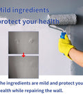 Person using paint roller on wall with Easy Home Wall Patch Kit For Holes And Scratches Quick Dry Spackle Paste For White Walls Grab And Go