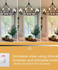 Black Farmhouse Wagon Wheel Chandelier With 10 Lights 31.5 Inch dimmable feature demonstration in dining room