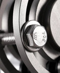 Close-up of a one quarter inch hex head screw bolt in 304 stainless steel, highlighting the fully threaded design.