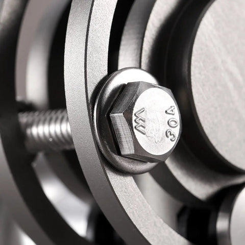 Close-up of a one quarter inch hex head screw bolt in 304 stainless steel, highlighting the fully threaded design.