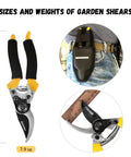 Pro Grade Pruning Shears For Gardening With Non Slip Ergonomic Handles And Blade Cover Sharp Garden Clippers For Trimming Branches