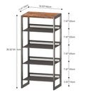 Dimensions of Hella Narrow Five Tier Shoe Rack With Classic Wooden Top Reinforced Steel Mesh, 36 inches tall.