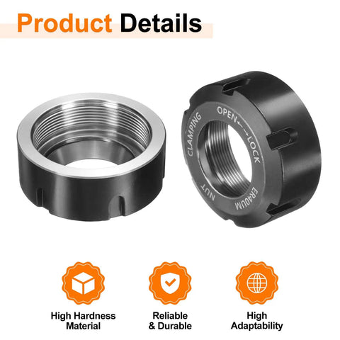 ER40-UM(M50) Collet Clamping Nut With Dynamic Balance Holes For CNC Chucks, 50 mm Thread 40Cr Alloy Steel, product details display