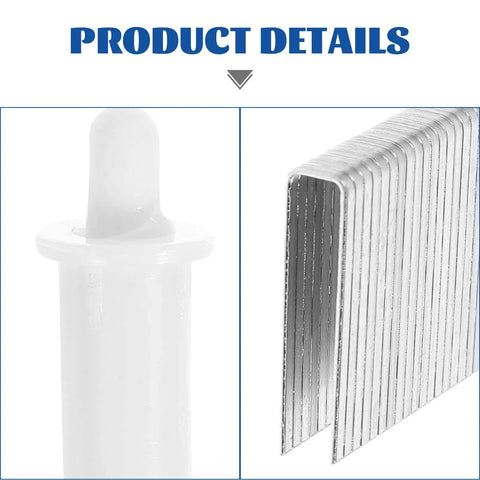 Close-up of Durable As Heck Universal Shutter Pin Repair Kit showing white pin and metal clips for window louver hardware.