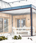 Top Shelf Heavy Duty Clear Vinyl Tarp 8x10 Feet Waterproof Transparent Cover For a patio in snowy weather with steel grommets.