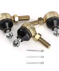 Ball Joint Kit For Club Car DS Golf Cart 1976 To 2008 Set Of 3 Tie Rod Ends Two Left Hand Threads OEM 7540 And One Right Hand Thread OEM 7539 Non Greasable Self Lubricating Direct Replacement with cotter pins