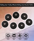 Replacement Sliding Seat Bracket Rollers For Home Gym Rolling Seats, durable chrome-plated, 7-pack front view display