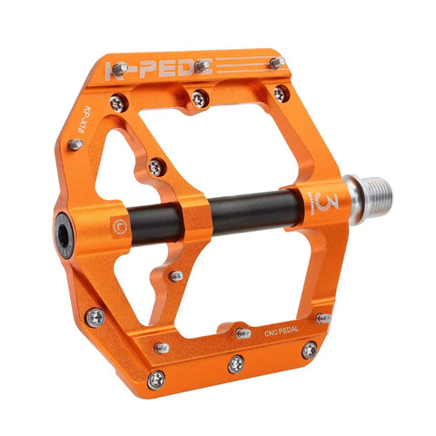 Aluminum Alloy 6061 CNC Machined MTB Pedals 9 Sixteenth Inch Wide Platform Non Slip Beefy With CrMo Steel Axle And Three Bearings for Bikes
