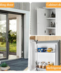 Clear Rubber Door Stopper Set With Self Adhesive Bumpers For Walls And Cabinets on a sliding door, cabinet, and refrigerator