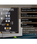 Next Level 2Kg Electric Coffee Bean Roaster With Adjustable Temp And Timer Controls control panel showing temperature and time settings.