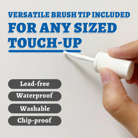 Perfect White Multi Surface Touch Up Paint Pen With Built-In Brush Fast Dry Water Based Acrylic Low Odor 1.5 Fl Oz Semi Gloss Finish