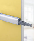 Push To Open Cabinet Latch Set 4 Pack Iron And Plastic Construction Easy Install for Hidden Doors on yellow cabinet