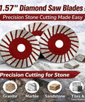 Badass Heavy Duty Precision Setup With Ultra Thin Diamond Saw Blades And Swappable M14 Threaded Shaft Handling Marble Granite Angle Grinder Detail Work Smooth As Butter Without Leaving Mess Behind Ever, 1.57 inch discs set.