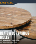 Wooden round tables created using Circle Cutter Router Jig For Perfect Circles 10 To 53 Inches With Dual Pivot Pin System Circle Guide Kit Fits Porter Cable Bosch Milwaukee Ryobi Makita Dewalt Craftsman Hitachi And More For Precise Inlays Tables And Benchtop Projects.
