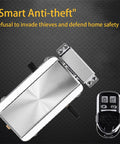 Keyless Entry Smart Lock For Home Office And Garage With Remote Control Access, Anti Theft Zinc Alloy Door Lock